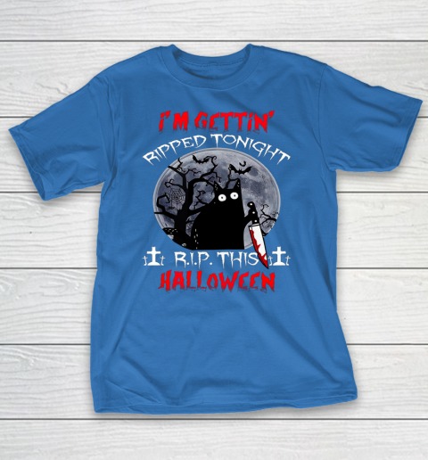 Black Cat I'm Getting Ripped Tonight Rip This Halloween T-Shirt