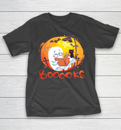 Booooks Ghost Funny Halloween Book Lover Library Reading Shirt