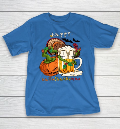Happy HallowThankMas Beer Mug Thanksgiving Holiday Season T-Shirt