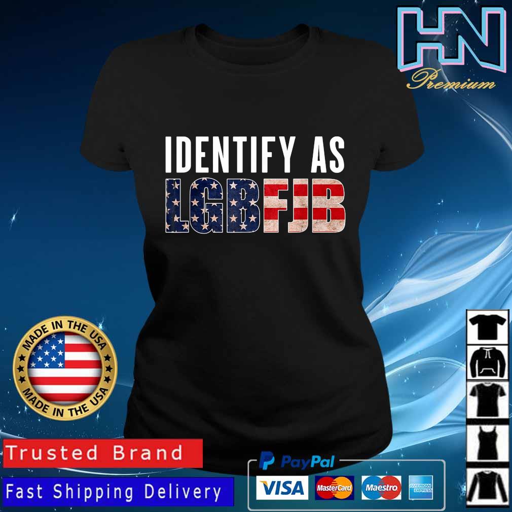 Identify As LGBFJB American Flag Shirt Ladies