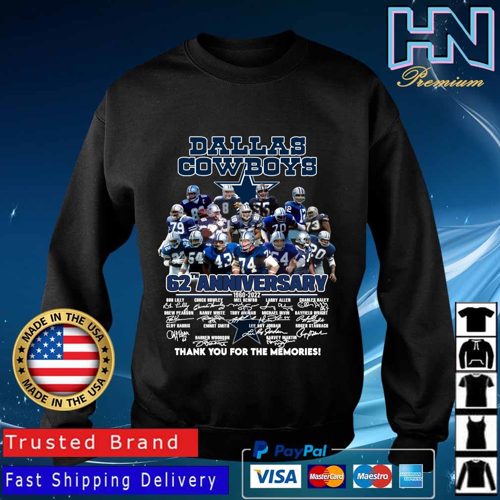 Thank You For The Memories Of The Dallas Cowboys With 62nd Anniversary 1972  2022 Signatures Shirt