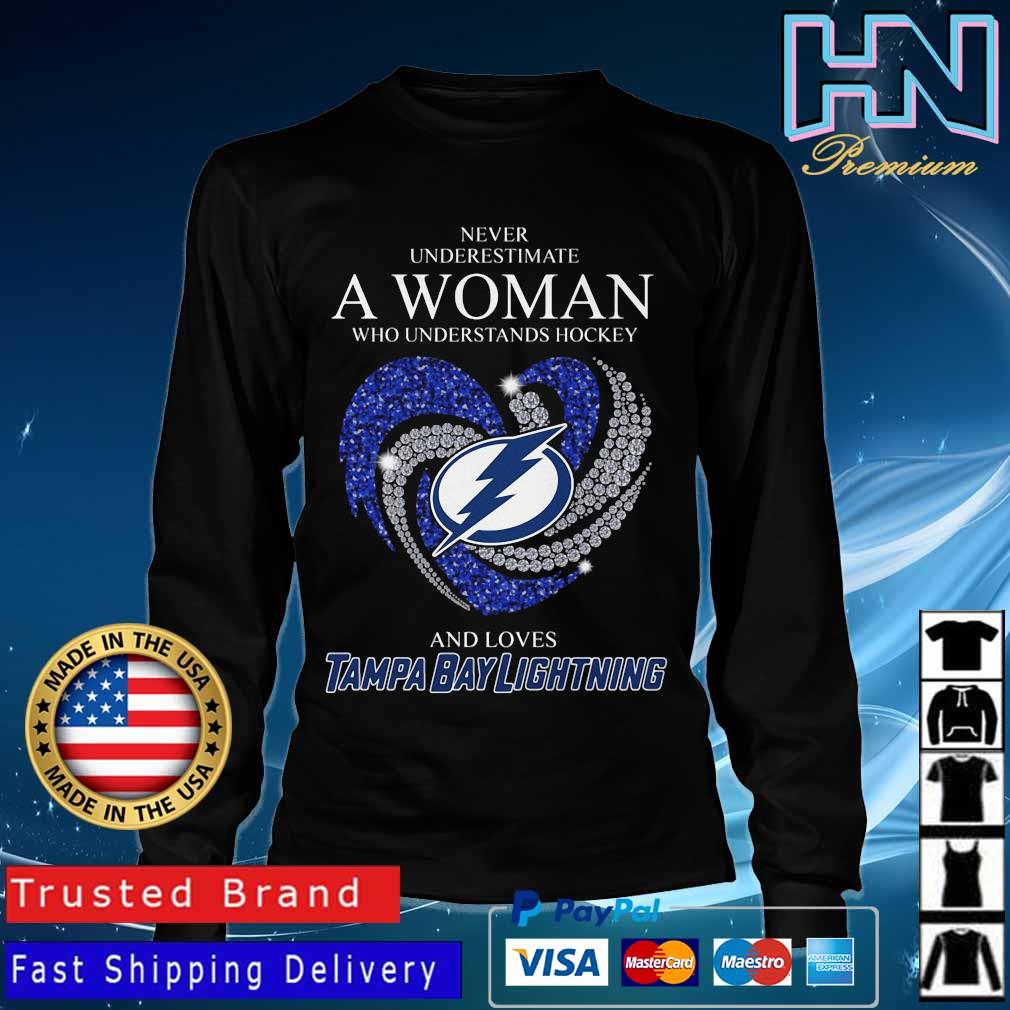 Never underestimate a woman who understands Hockey and loves Tampa Bay  Lightning shirt, hoodie, sweater, long sleeve and tank top