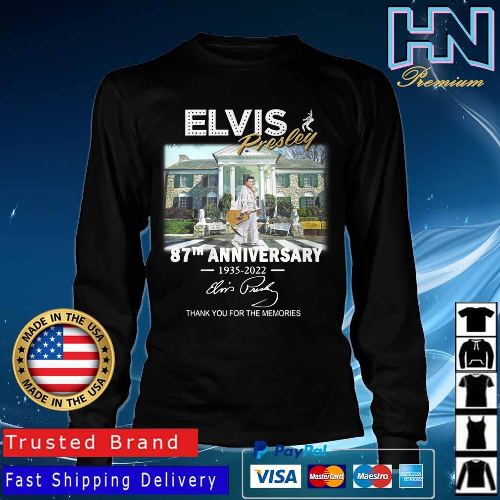 Official Elvis Presley Abbey Road 87th Anniversary 1935 2022 Signature Thank You Shirt Long Sleve