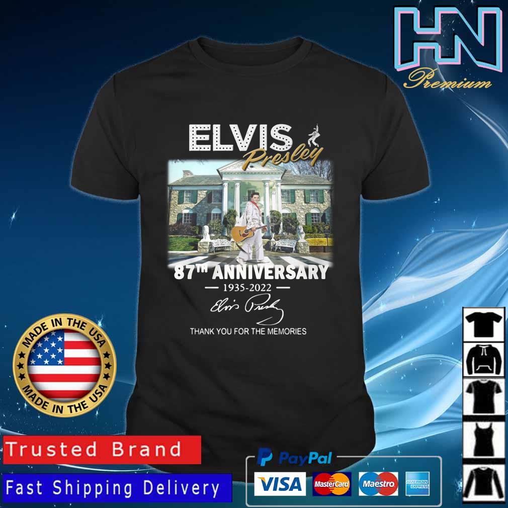 Official Elvis Presley Abbey Road 87th Anniversary 1935 2022 Signature Thank You Shirt