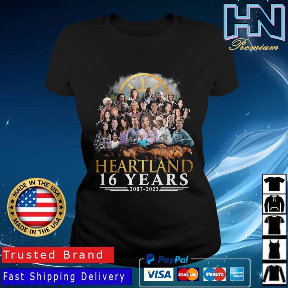 Official Heartland 16 Years 2007 2023 Signatures Shirt Ladies